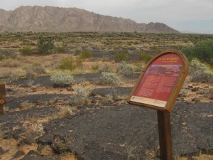 Lava trail sign Pinacate by Puerto Penasco