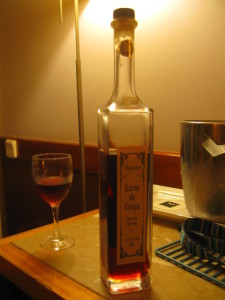 bottle of ginjinha liqueur