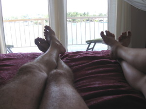 Feet in a Panama hotel