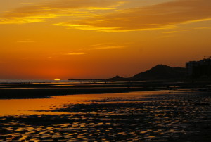 Sandy beach sunset puerto penasco