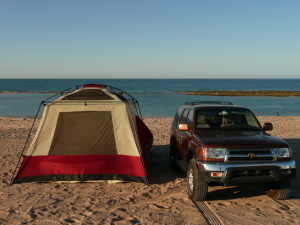 camping on Sandy Beach in Rocky Point