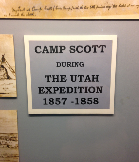 Fort Bridger sign for Camp Scott