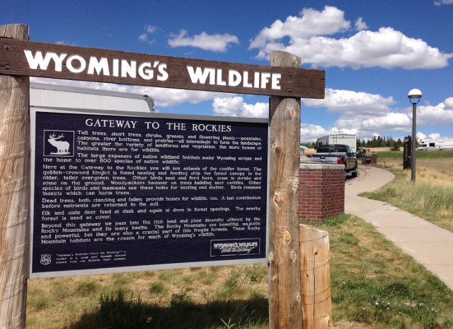 Wildlife sign at Sherman Summit, Wyoming