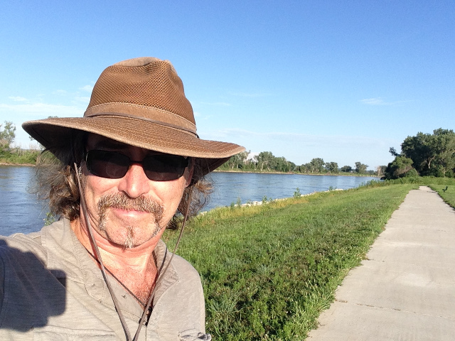 Scott in front of Missouri River, Omaha, NE