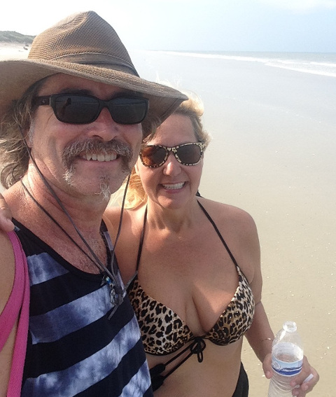 Scott and Julie on Vilano Beach, Florida