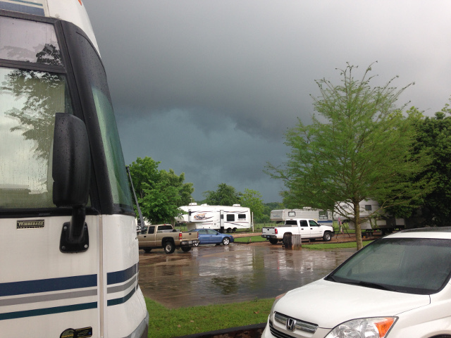 Storm at Colorado Landing RV Park, Texas