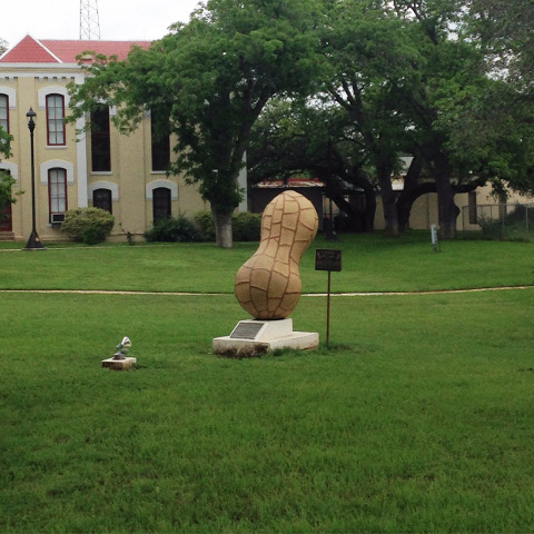 Peanut statue memorial in Floresville, Texas