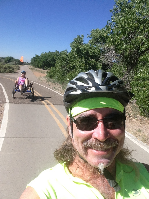 Scott, Julie cycling in Albuquerque