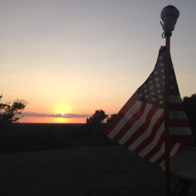 Sunset over Oklahoma hills