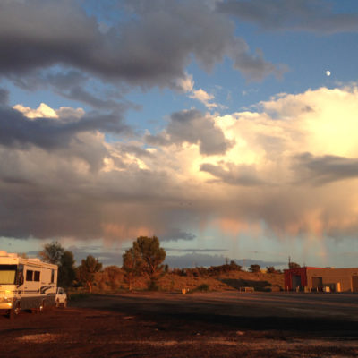 Truck stop night under Gallup, New Mexico skies