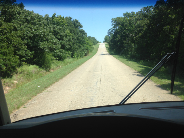 Narrow road in Oklahoma