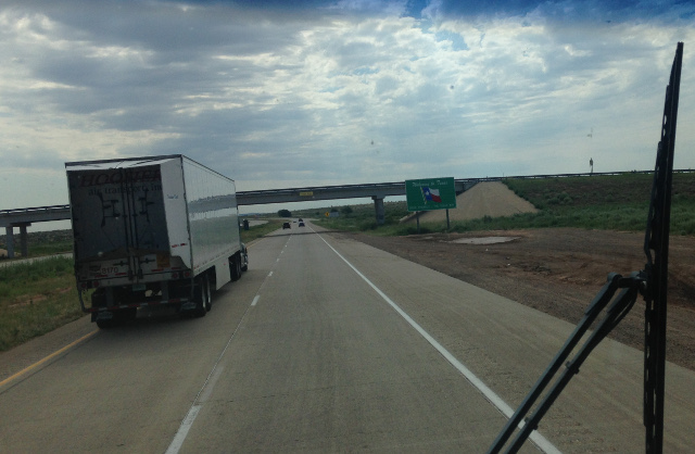Interstate 40 crossing into Texas