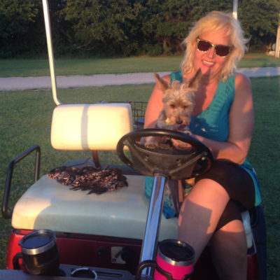 Deb and Mike lent us their golf cart...we love golf carts!