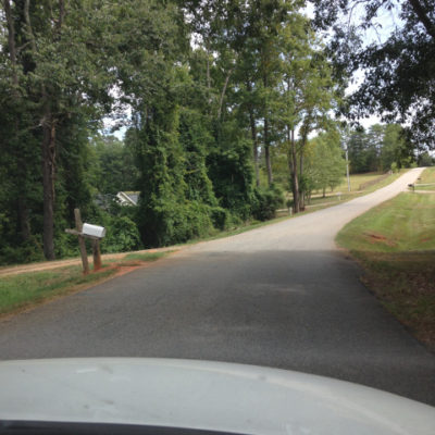 Narrow and beautiful country roads in northern South Carolina